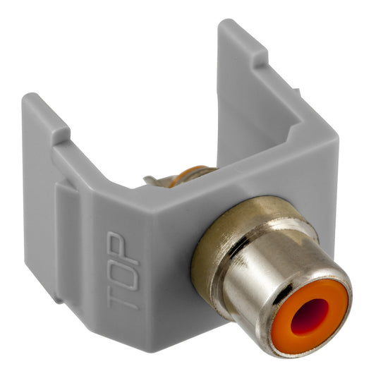 Hubbell Gray SnapFit Keystone Audio Video Jack Orange Center RCA Solder SFRCORGY