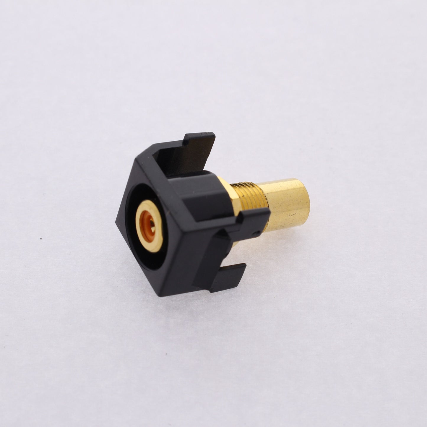 Hubbell Black Snap-Fit Keystone Video Cable Jack Orange Center RCA/RCA SFRCORRBK