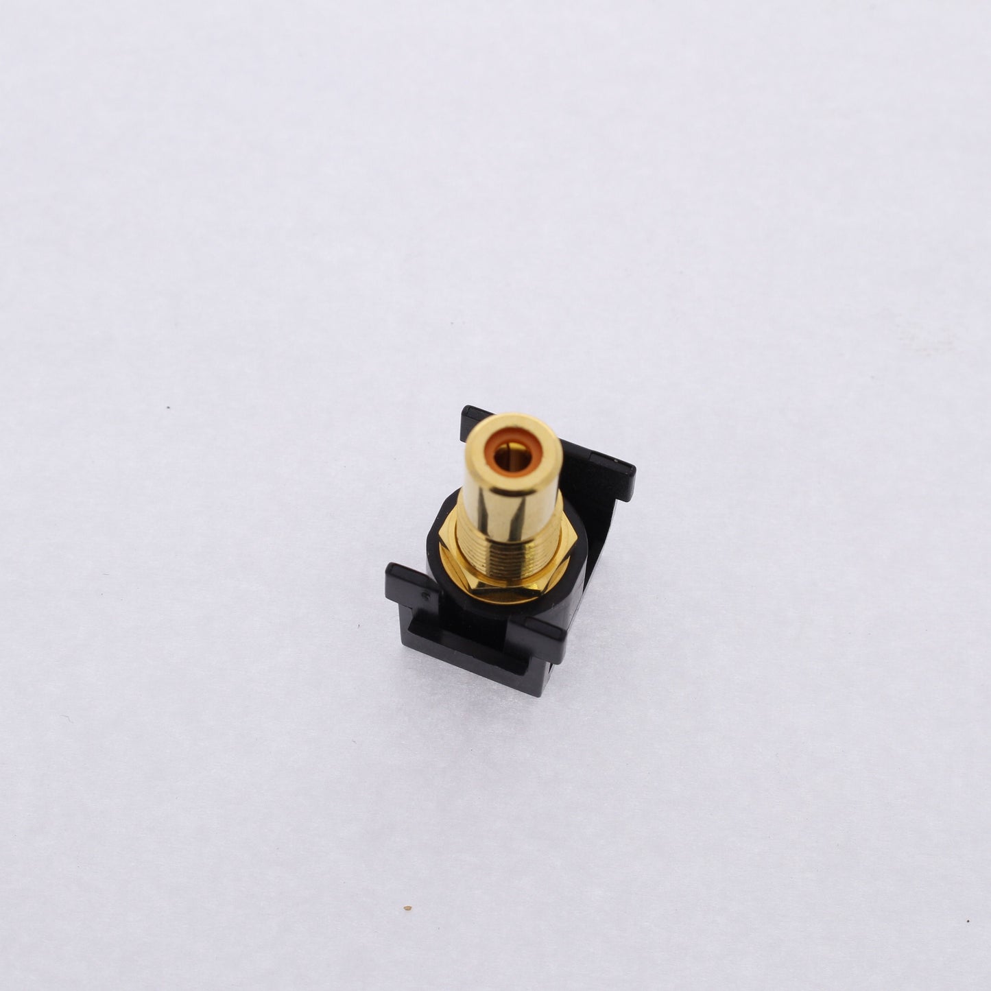 Hubbell Black Snap-Fit Keystone Video Cable Jack Orange Center RCA/RCA SFRCORRBK