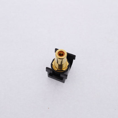 Hubbell Black Snap-Fit Keystone Video Cable Jack Orange Center RCA/RCA SFRCORRBK