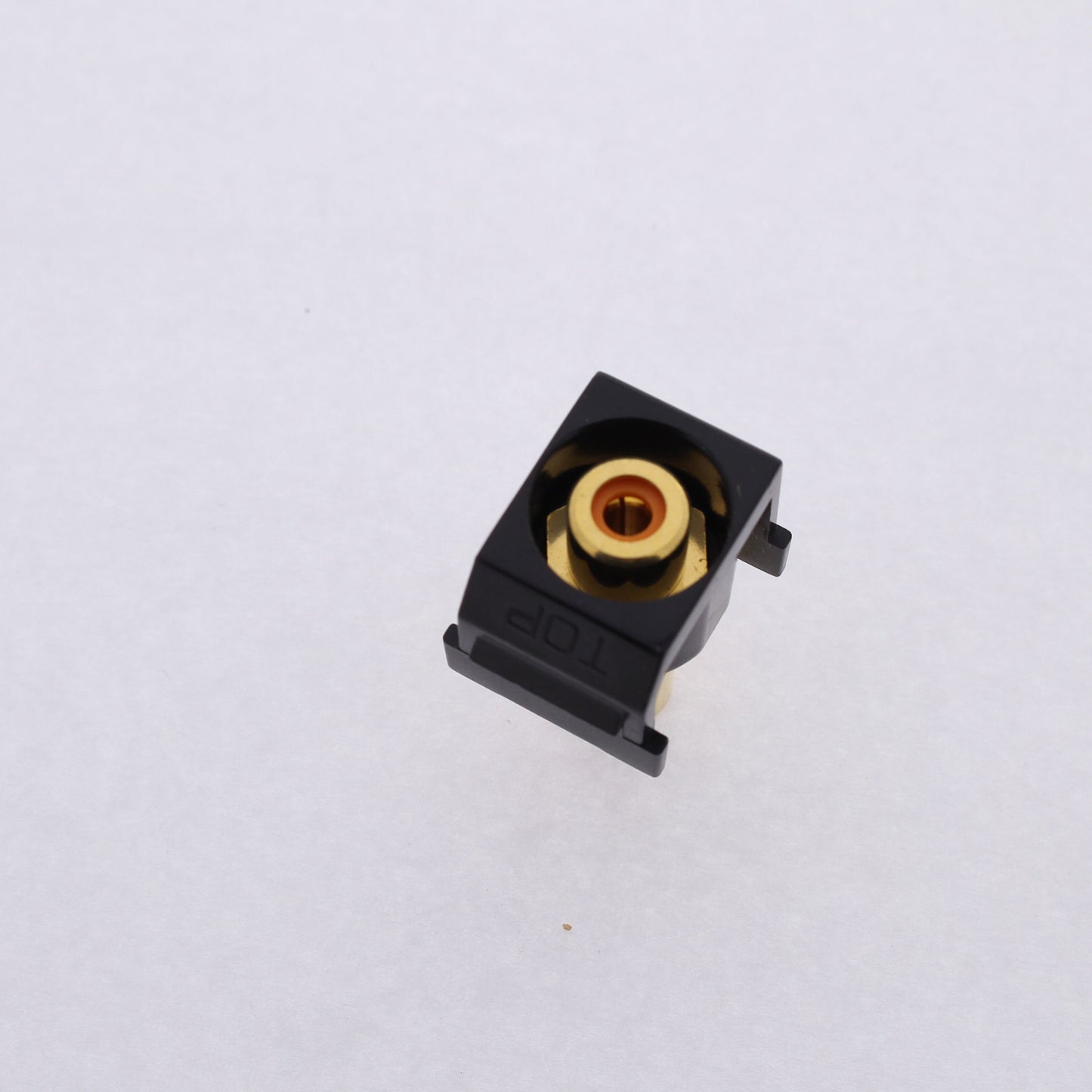 Hubbell Black Snap-Fit Keystone Video Cable Jack Orange Center RCA/RCA SFRCORRBK