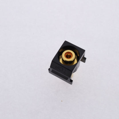 Hubbell Black Snap-Fit Keystone Video Cable Jack Orange Center RCA/RCA SFRCORRBK