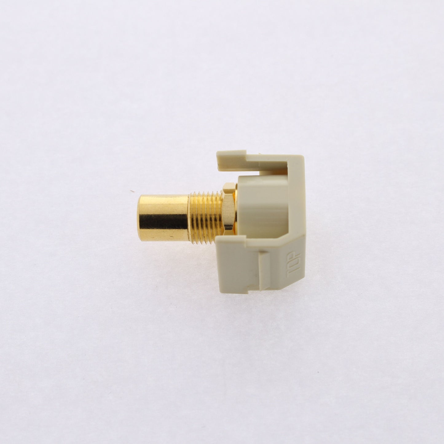 Hubbell Ivory Snap-Fit Keystone Video Cable Jack Orange Center RCA/RCA SFRCORREI