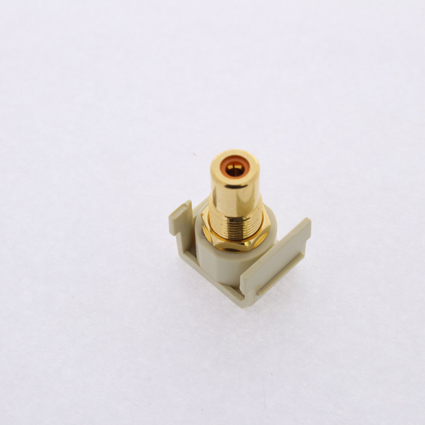 Hubbell Ivory Snap-Fit Keystone Video Cable Jack Orange Center RCA/RCA SFRCORREI