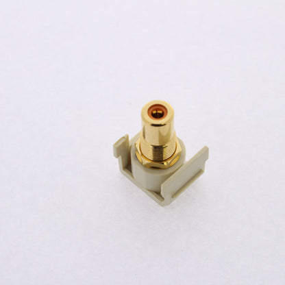 Hubbell Ivory Snap-Fit Keystone Video Cable Jack Orange Center RCA/RCA SFRCORREI