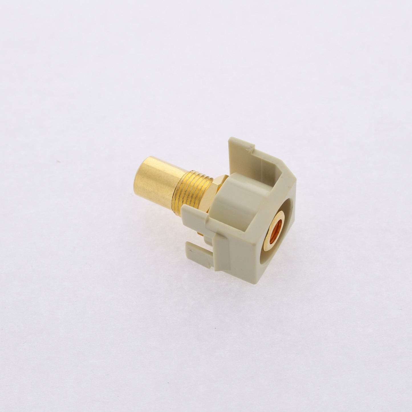 Hubbell Ivory Snap-Fit Keystone Video Cable Jack Orange Center RCA/RCA SFRCORREI