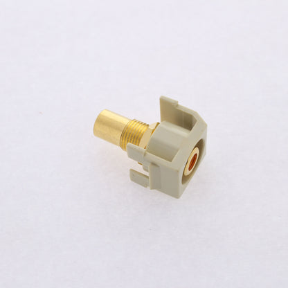 Hubbell Ivory Snap-Fit Keystone Video Cable Jack Orange Center RCA/RCA SFRCORREI