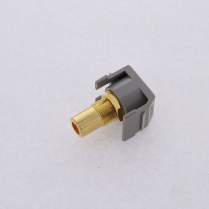 Hubbell Gray Snap-Fit Keystone Video Cable Jack Orange Center RCA/RCA SFRCORRGY