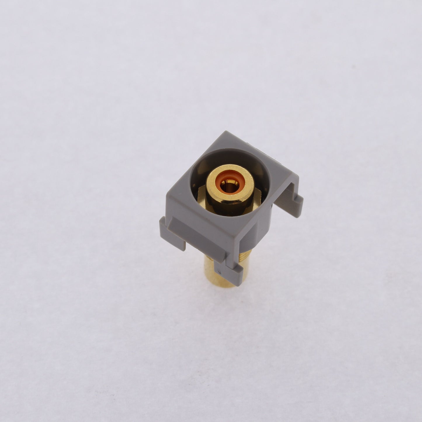 Hubbell Gray Snap-Fit Keystone Video Cable Jack Orange Center RCA/RCA SFRCORRGY