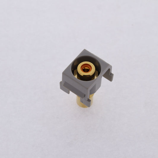 Hubbell Gray Snap-Fit Keystone Video Cable Jack Orange Center RCA/RCA SFRCORRGY