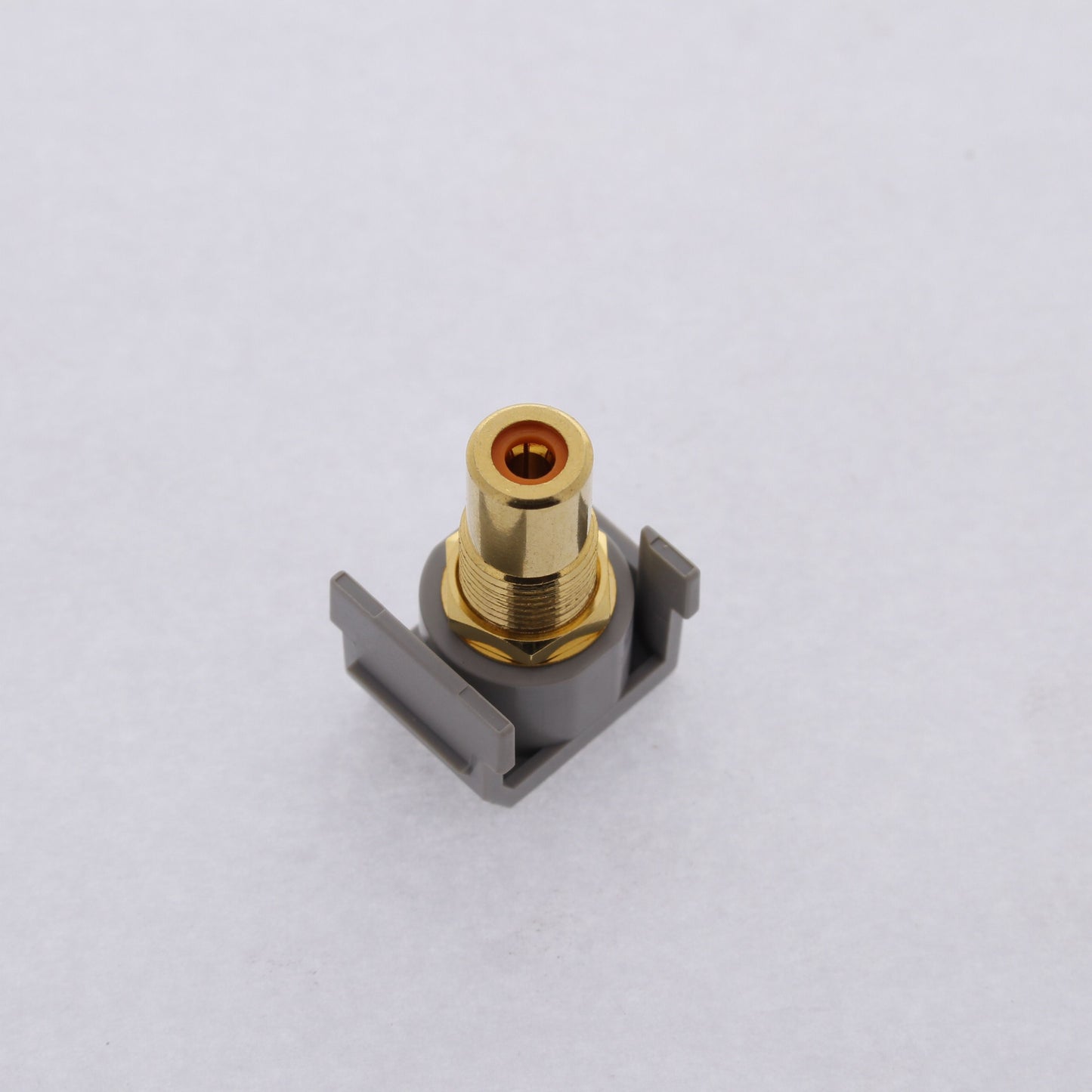 Hubbell Gray Snap-Fit Keystone Video Cable Jack Orange Center RCA/RCA SFRCORRGY