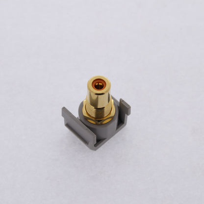 Hubbell Gray Snap-Fit Keystone Video Cable Jack Orange Center RCA/RCA SFRCORRGY