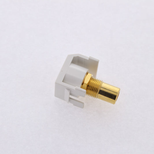 Hubbell White Snap-Fit Keystone Video Cable Jack Orange Center RCA/RCA SFRCORRW