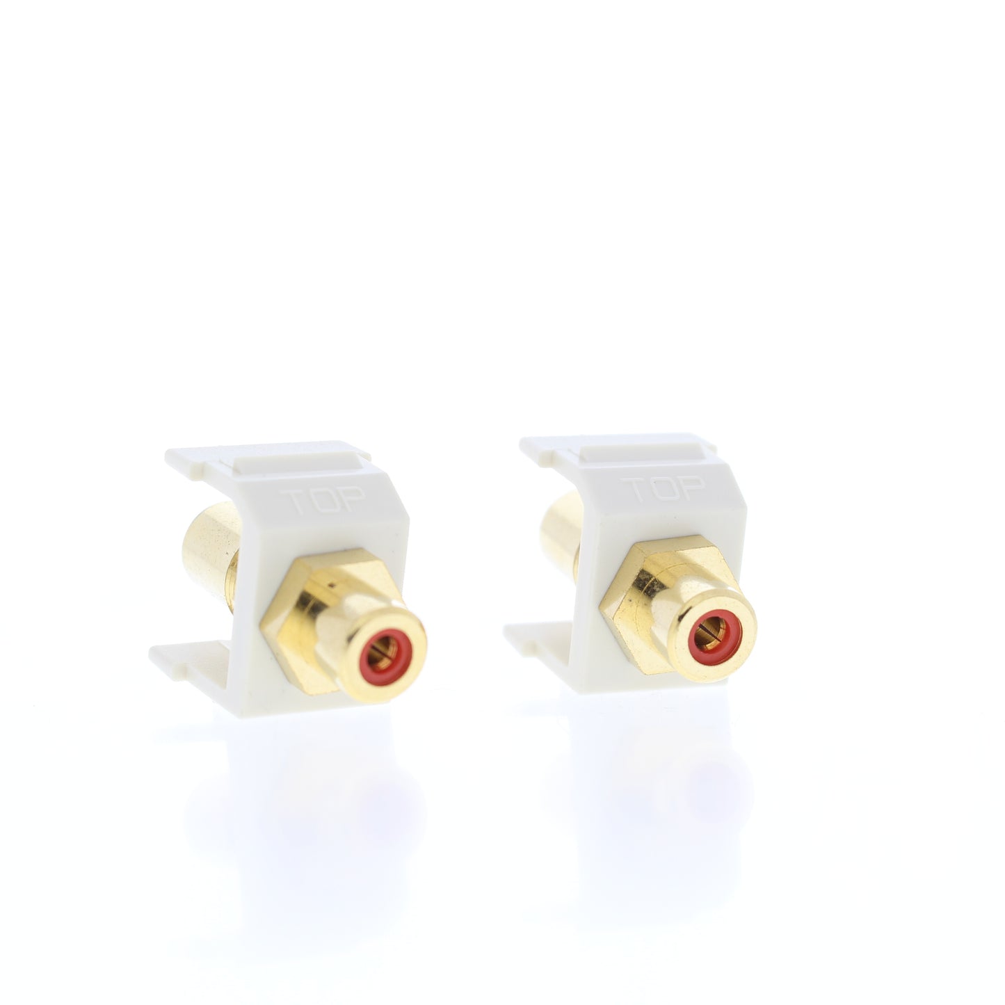 Hubbell Lt Almond SnapFit Keystone Video Cable Jack Red Center RCA/RCA SFRCRFFLA