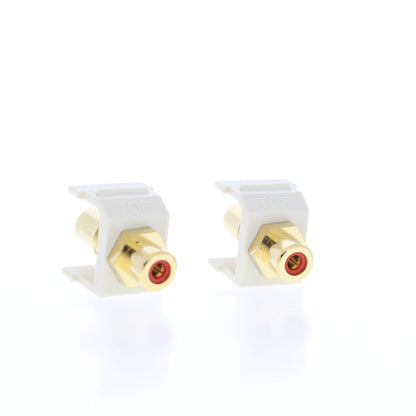 Hubbell Lt Almond SnapFit Keystone Video Cable Jack Red Center RCA/RCA SFRCRFFLA