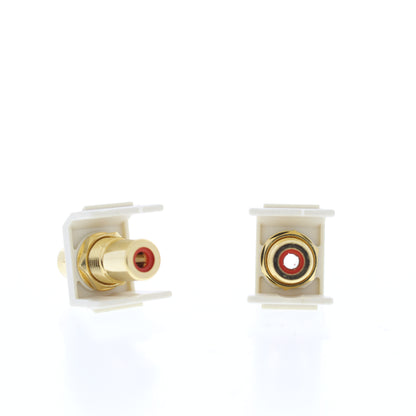 Hubbell Lt Almond SnapFit Keystone Video Cable Jack Red Center RCA/RCA SFRCRFFLA