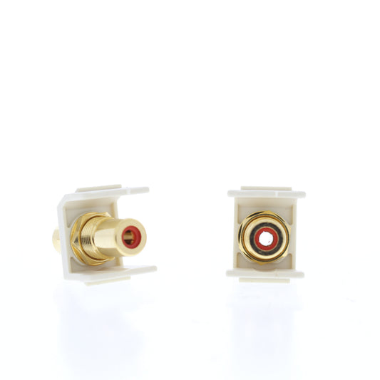 Hubbell Lt Almond SnapFit Keystone Video Cable Jack Red Center RCA/RCA SFRCRFFLA