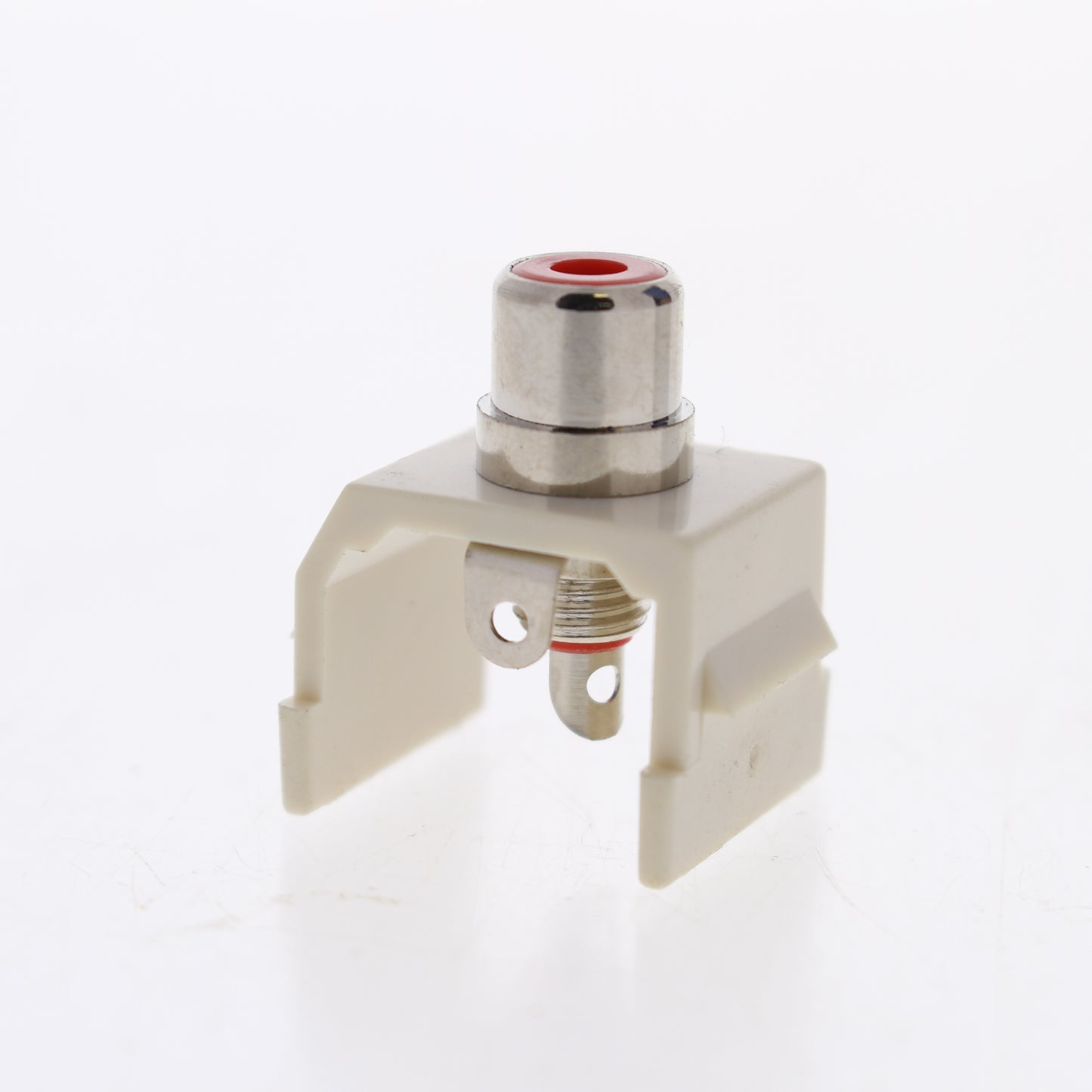 Hubbell Lt Almond Snap-Fit Keystone Audio Video Jack Red Ctr RCA Solder SFRCRLA