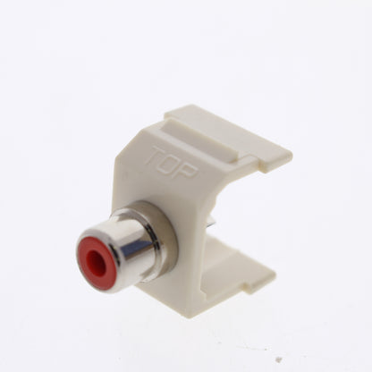 Hubbell Lt Almond Snap-Fit Keystone Audio Video Jack Red Ctr RCA Solder SFRCRLA