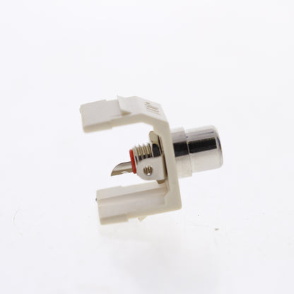 Hubbell Lt Almond Snap-Fit Keystone Audio Video Jack Red Ctr RCA Solder SFRCRLA