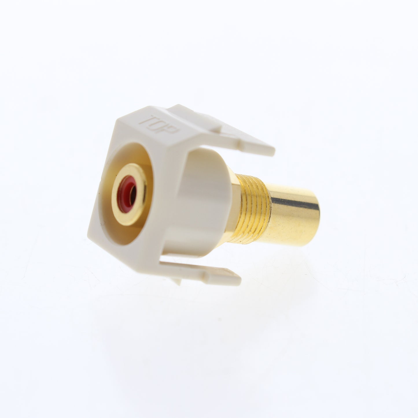 25 Hubbell Lt Almond SnapFit Keystone Video Cable Jacks Red Ctr RCA/RCA SFRCRRLA