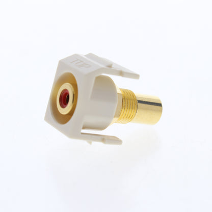 25 Hubbell Lt Almond SnapFit Keystone Video Cable Jacks Red Ctr RCA/RCA SFRCRRLA