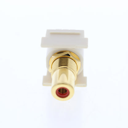 25 Hubbell Lt Almond SnapFit Keystone Video Cable Jacks Red Ctr RCA/RCA SFRCRRLA