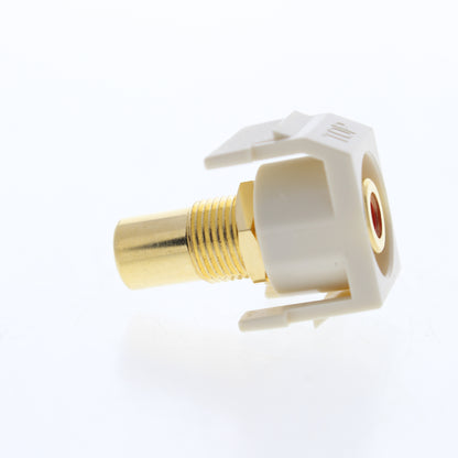 25 Hubbell Lt Almond SnapFit Keystone Video Cable Jacks Red Ctr RCA/RCA SFRCRRLA