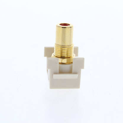 25 Hubbell Lt Almond SnapFit Keystone Video Cable Jacks Red Ctr RCA/RCA SFRCRRLA