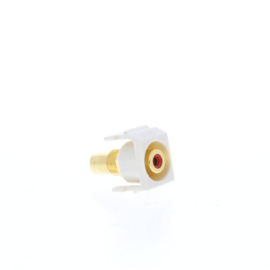 Hubbell Lt Almond Snap-Fit Keystone Video Cable Jack Red Center RCA/RCA SFRCRRLA