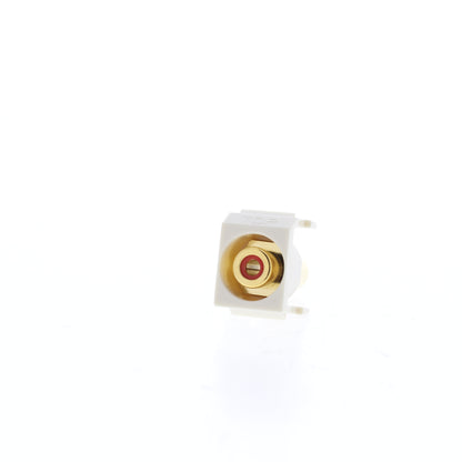 Hubbell Lt Almond Snap-Fit Keystone Video Cable Jack Red Center RCA/RCA SFRCRRLA
