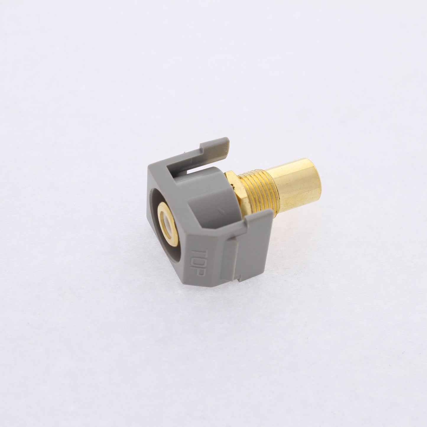 Hubbell Gray Snap-Fit Keystone Video Cable Jack White Center RCA to RCA SFRCWRGY