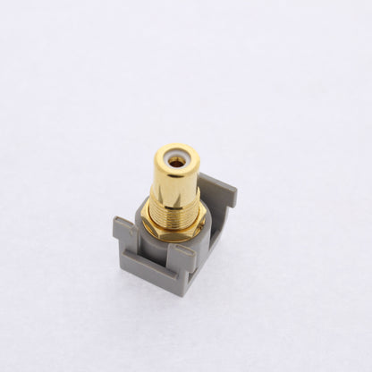 Hubbell Gray Snap-Fit Keystone Video Cable Jack White Center RCA to RCA SFRCWRGY