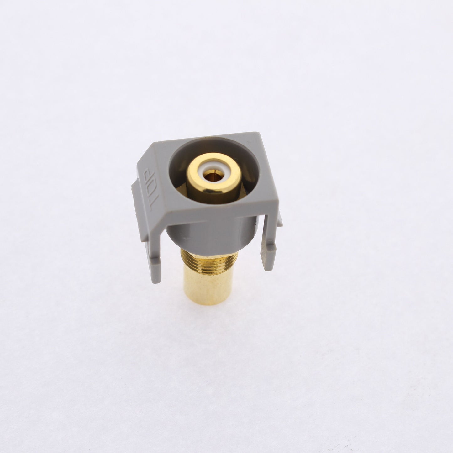 Hubbell Gray Snap-Fit Keystone Video Cable Jack White Center RCA to RCA SFRCWRGY