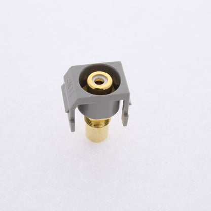 Hubbell Gray Snap-Fit Keystone Video Cable Jack White Center RCA to RCA SFRCWRGY