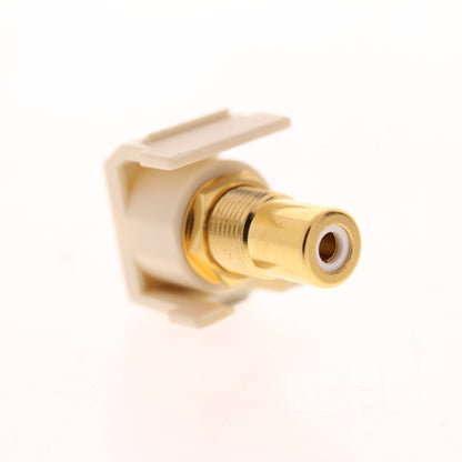 10 Hubbell Lt Almond Snap-Fit Keystone Video Cable Jacks White RCA/RCA SFRCWRLA
