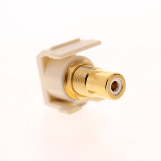 10 Hubbell Lt Almond Snap-Fit Keystone Video Cable Jacks White RCA/RCA SFRCWRLA