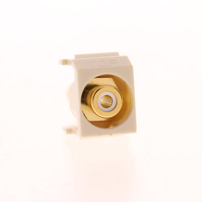 10 Hubbell Lt Almond Snap-Fit Keystone Video Cable Jacks White RCA/RCA SFRCWRLA