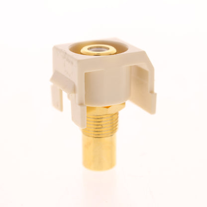 10 Hubbell Lt Almond Snap-Fit Keystone Video Cable Jacks White RCA/RCA SFRCWRLA