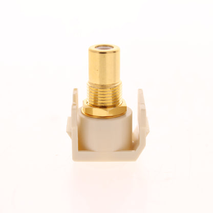 10 Hubbell Lt Almond Snap-Fit Keystone Video Cable Jacks White RCA/RCA SFRCWRLA