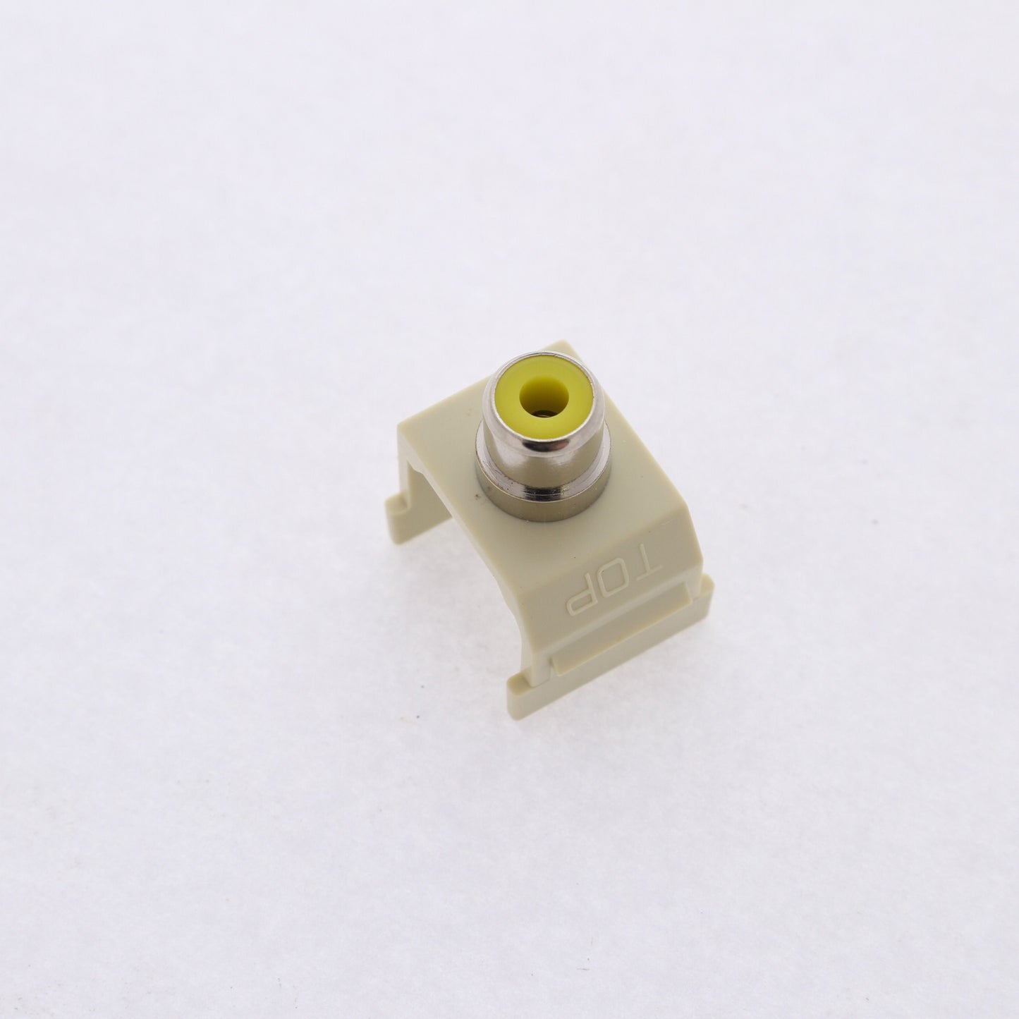 Hubbell Ivory SnapFit Keystone Audio Video Jack Yellow Center RCA Solder SFRCYEI