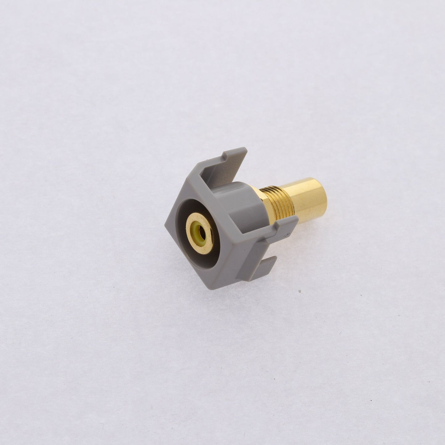 Hubbell Gray Snap-Fit Keystone Video Cable Jack Yellow Center RCA/RCA SFRCYRGY