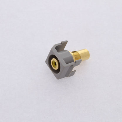 Hubbell Gray Snap-Fit Keystone Video Cable Jack Yellow Center RCA/RCA SFRCYRGY