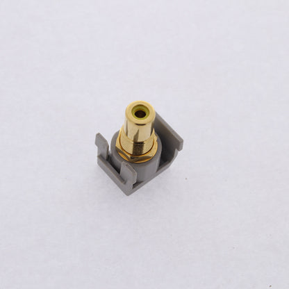 Hubbell Gray Snap-Fit Keystone Video Cable Jack Yellow Center RCA/RCA SFRCYRGY