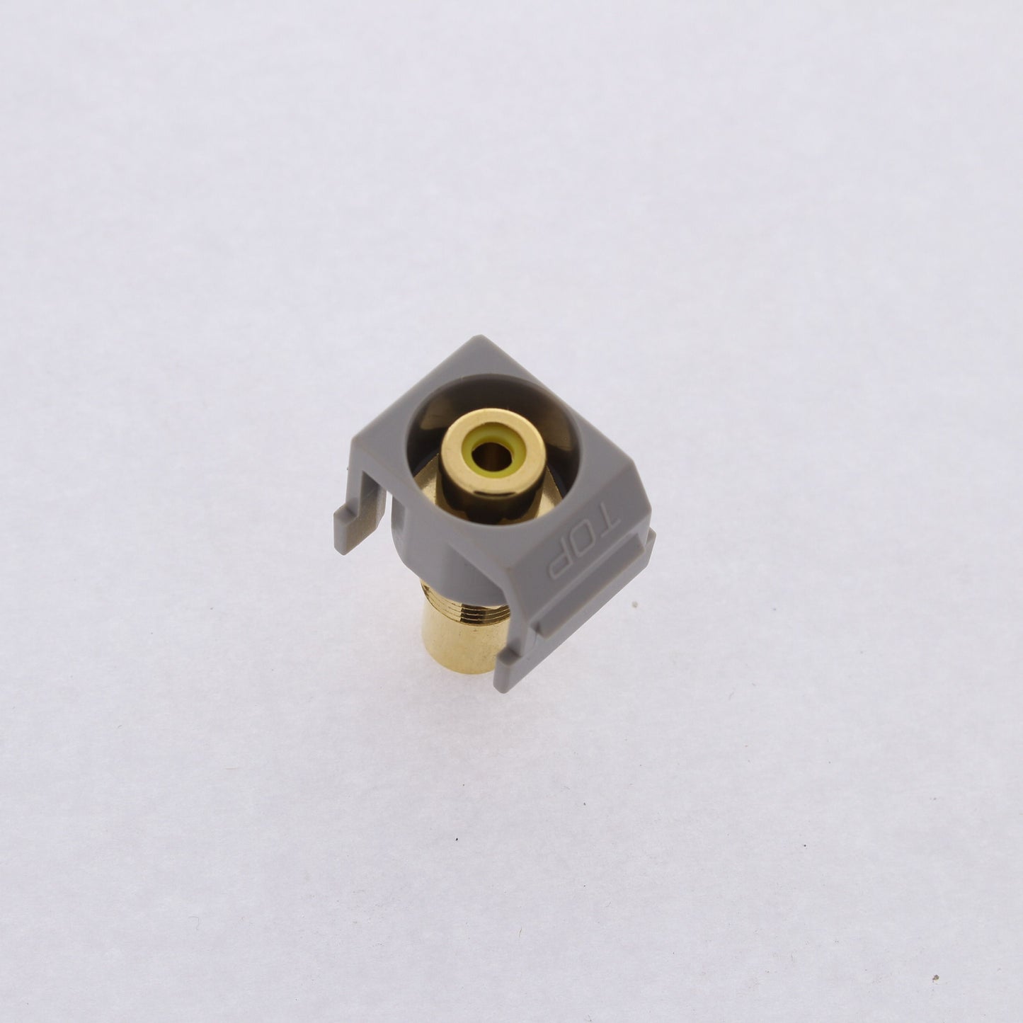Hubbell Gray Snap-Fit Keystone Video Cable Jack Yellow Center RCA/RCA SFRCYRGY