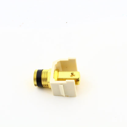 Hubbell Lt Almond Snap-Fit Keystone Speaker Binding Post Jack Black SFSPGBKLA