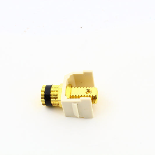 Hubbell Lt Almond Snap-Fit Keystone Speaker Binding Post Jack Black SFSPGBKLA