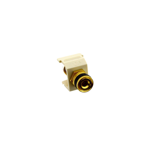 Hubbell Lt Almond Snap-Fit Keystone Speaker Binding Post Jack Black SFSPGBKLA