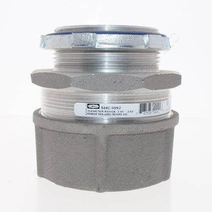 Hubbell Kellems SHC1092 Straight Male Cord Connector 3in. Aluminum 2.44?2.63 in.