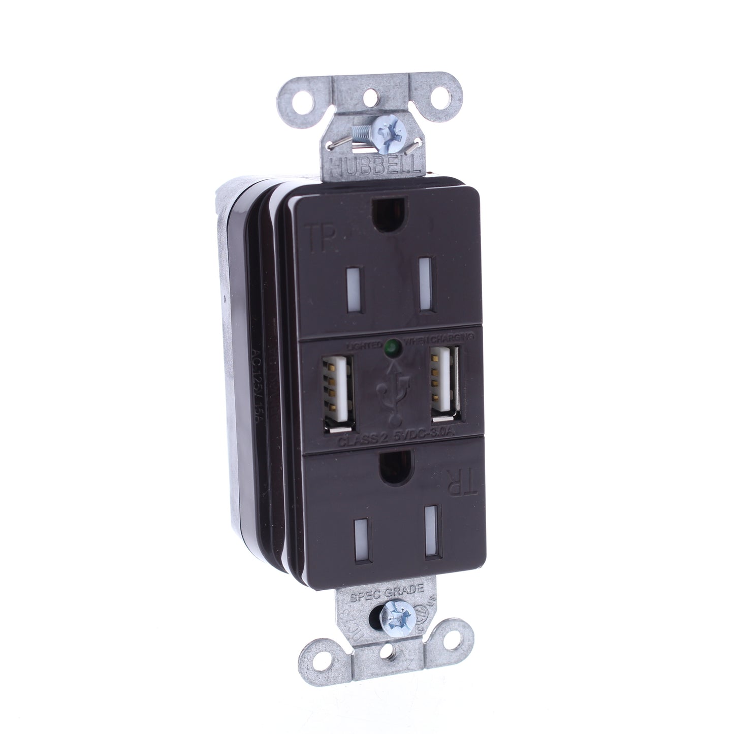 10 Hubbell SNAP15USB Brown Decorator SnapConnect 15A Receptacle Outlets 2.0 USB